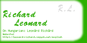 richard leonard business card
